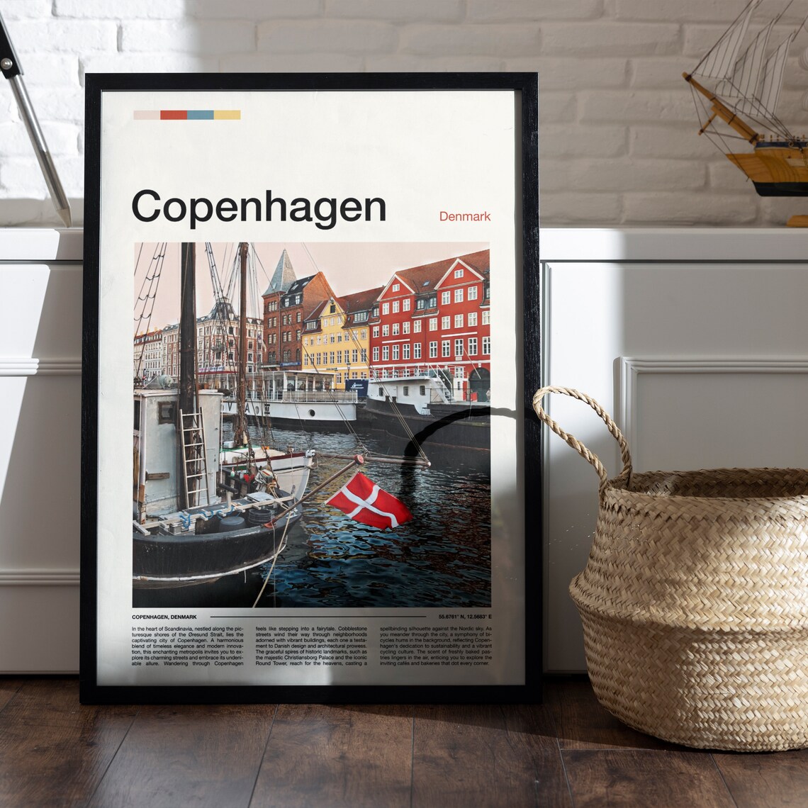 Copenhagen Denmark Nyhavn Harbor Colorful Waterfront Boats Poster - Image 5