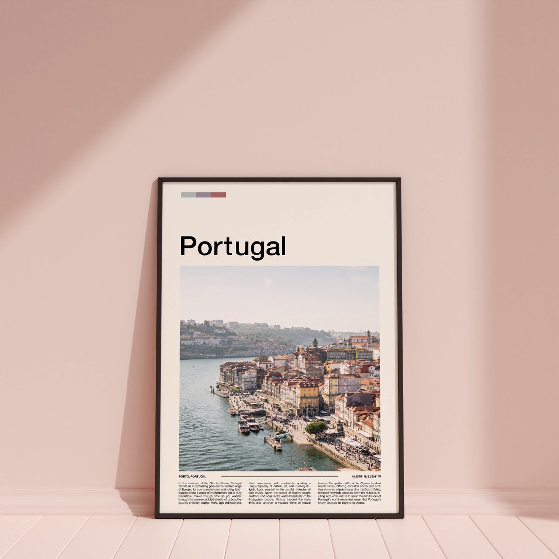 Portugal Porto Douro Riverfront Ribeira Waterfront Scene Poster - Image 3