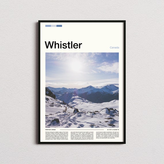 Whistler Print Whistler Poster Whistler Wall Art Canada Art Print Whistler Photo Ski Resort Print Skiing Prints