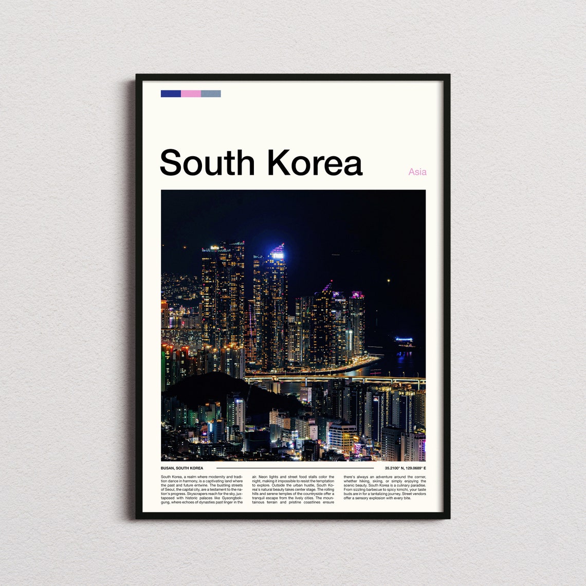 South Korea Print South Korea Poster South Korea Wall Art South Korea Art Print South Korea Photo Travel Poster Traveler Gifts