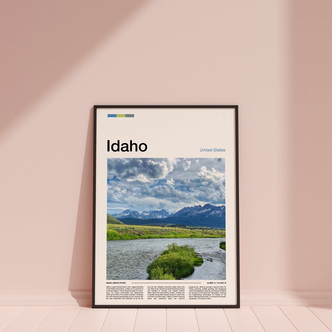 Idaho United States River Valley Mountain Landscape Travel Poster - Image 4