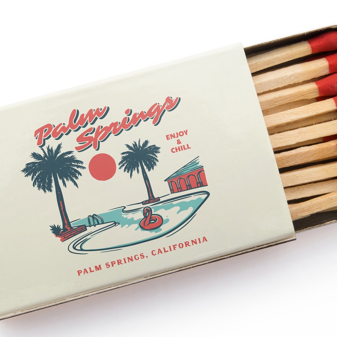 Palm Springs California Retro Matchbox Souvenir Palm Scene Poster - Image 5
