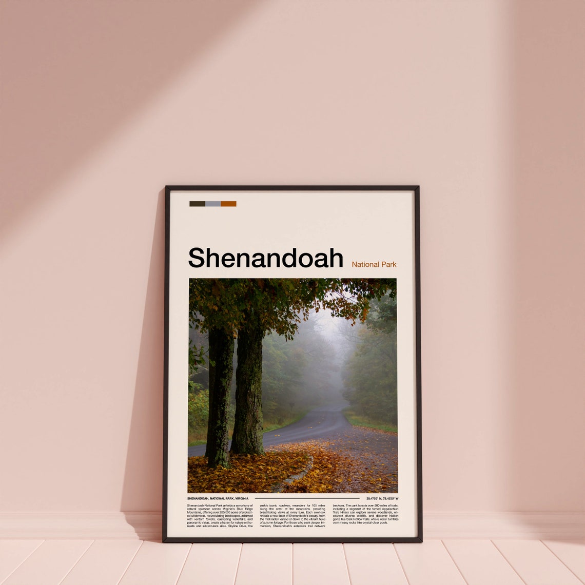 Shenandoah National Park Misty Autumn Road Forest Photo Poster - Image 4