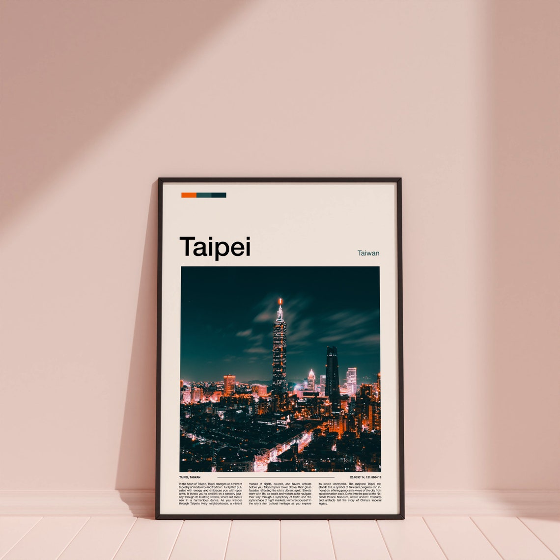 Taipei Taiwan Night City Skyline Taipei 101 Tower Lights Poster - Image 4