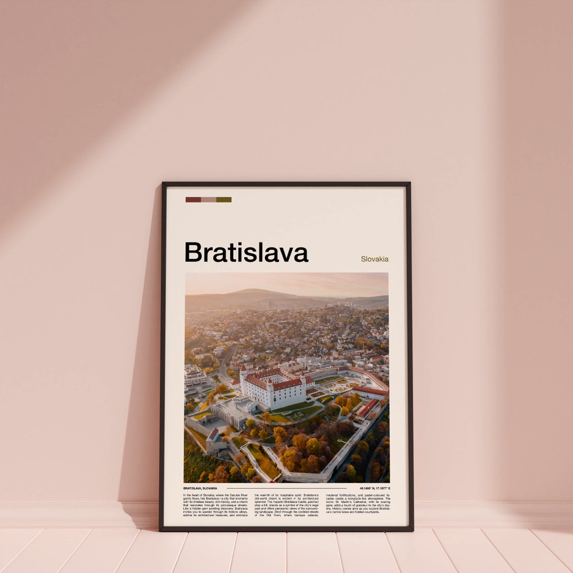Bratislava Slovakia Castle Aerial Old Town View Travel Poster - Image 4