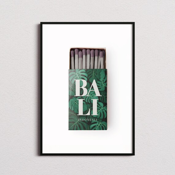 Bali Matchbox Print Bali Print Bali Poster Bali Wall Art Bali Art Print Bali Gifts