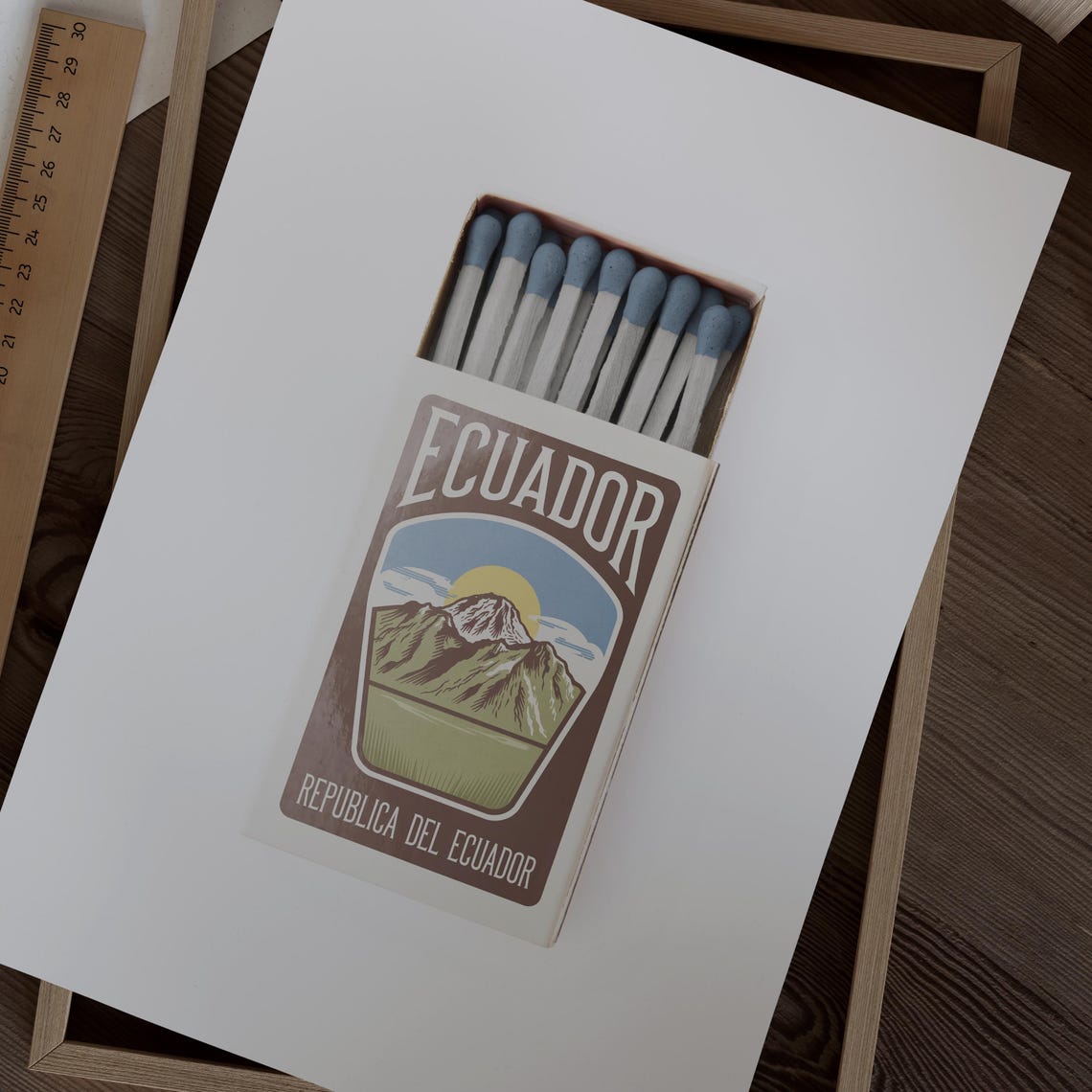 Ecuador Matchbox Andes Mountain Sun Vintage Travel Art Poster - Image 2