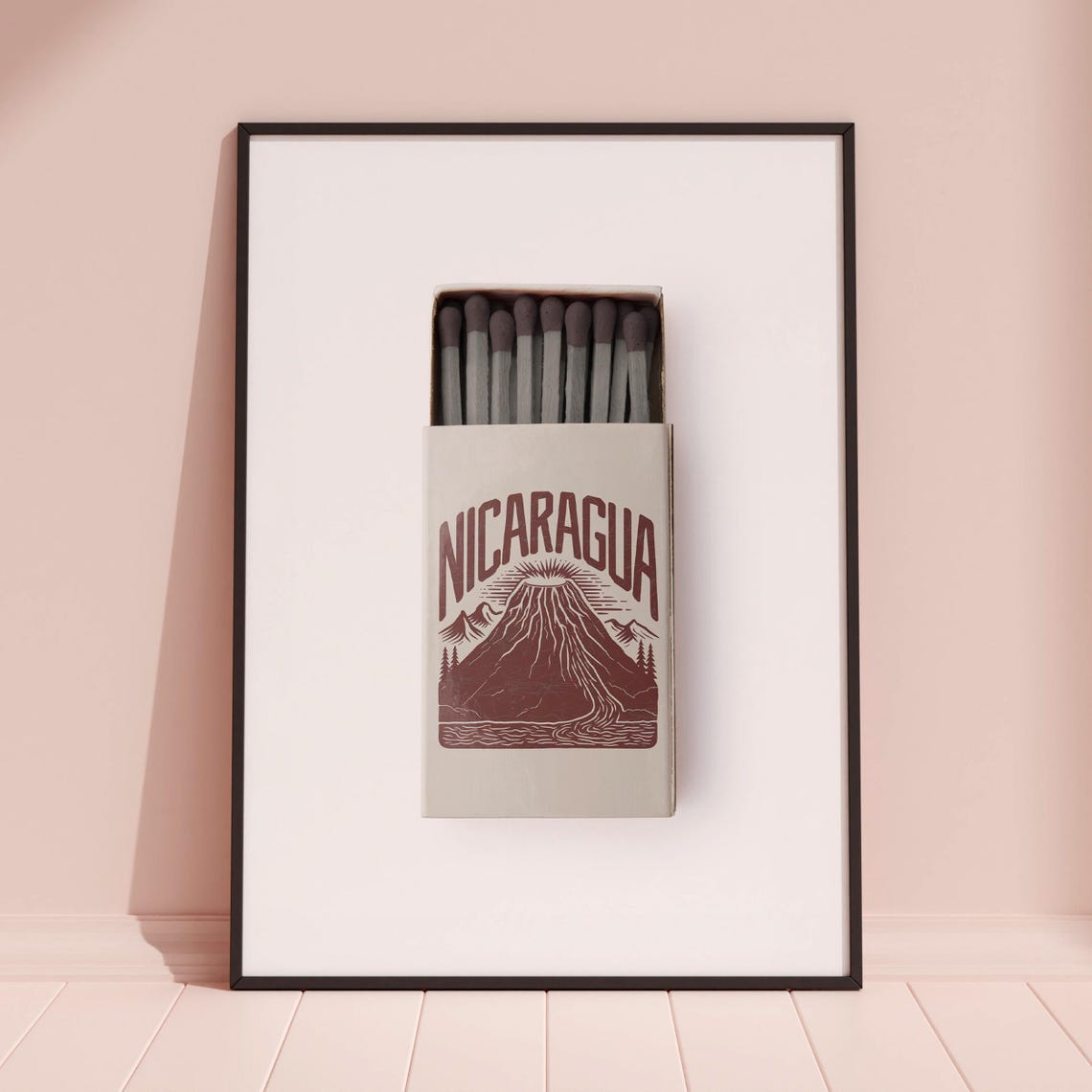 Nicaragua Matchbox Print Nicaragua Print Nicaragua Poster Nicaragua Wall Art Nicaragua Art Print Nicaragua Gifts - Image 3