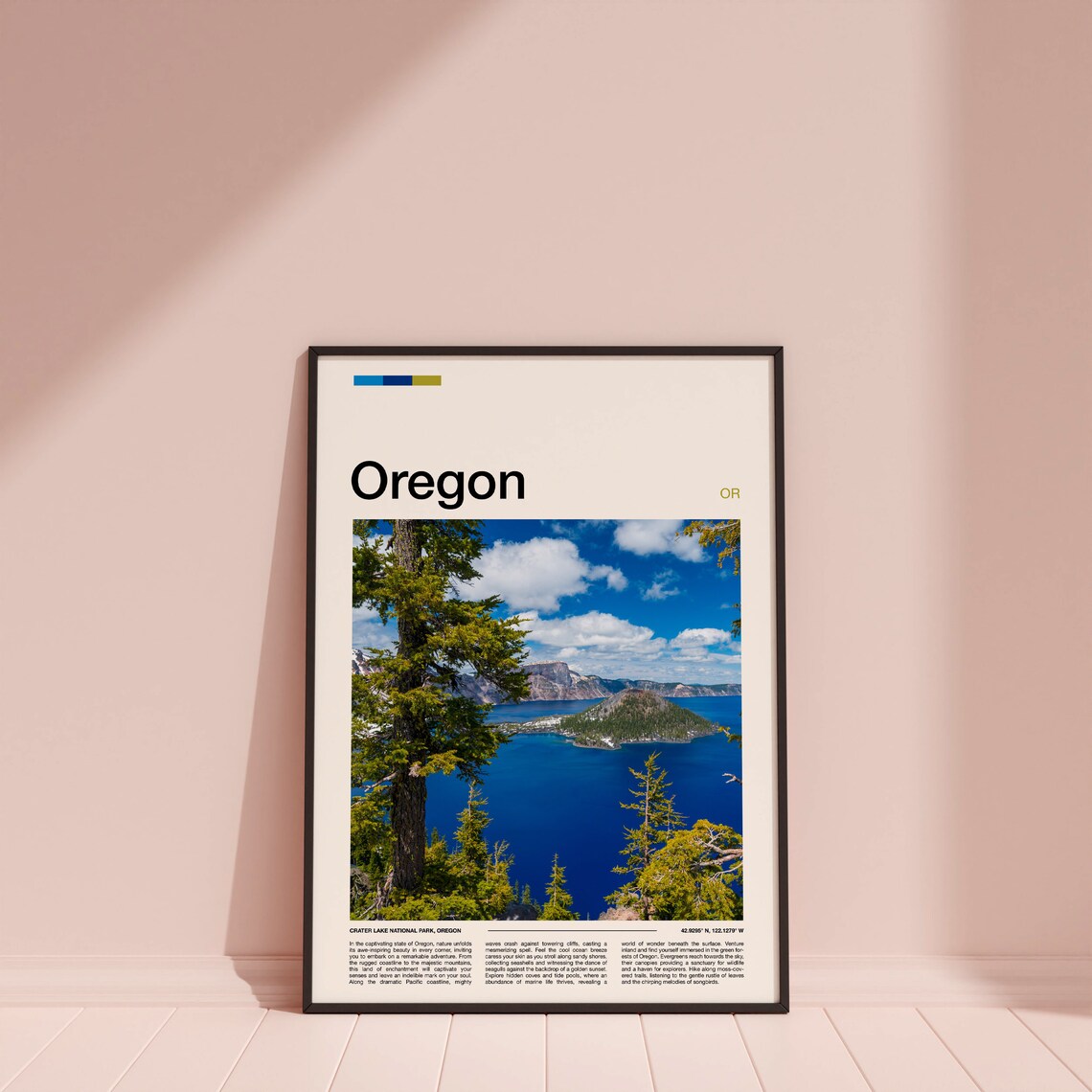 Oregon Crater Lake National Park Wizard Island View Photography Poster - Image 4