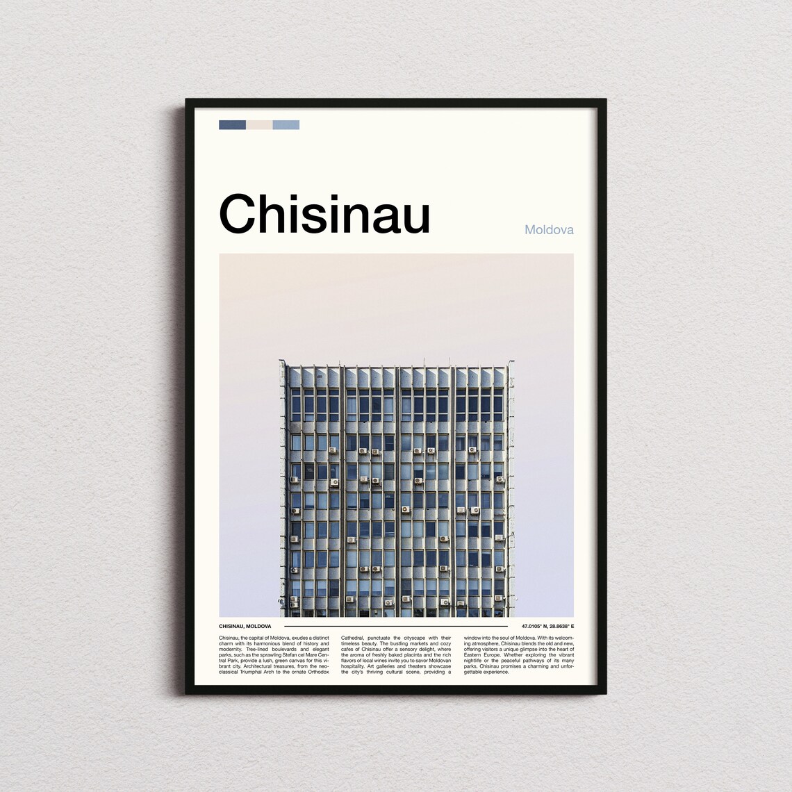 Chisinau Moldova Capital Modernist City Travel Photography Poster