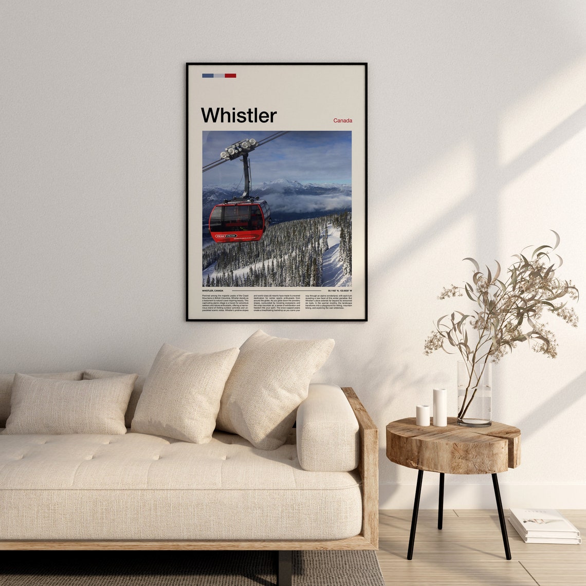 Whistler Canada Peak to Peak Gondola Snow Mountain Forest View Poster - Image 2