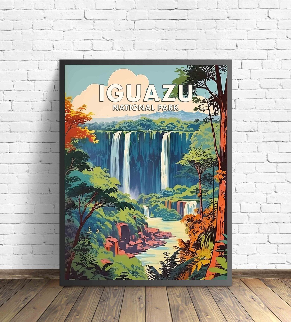 Iguazu National Park Rainforest Waterfalls Vintage Travel Poster - Image 2