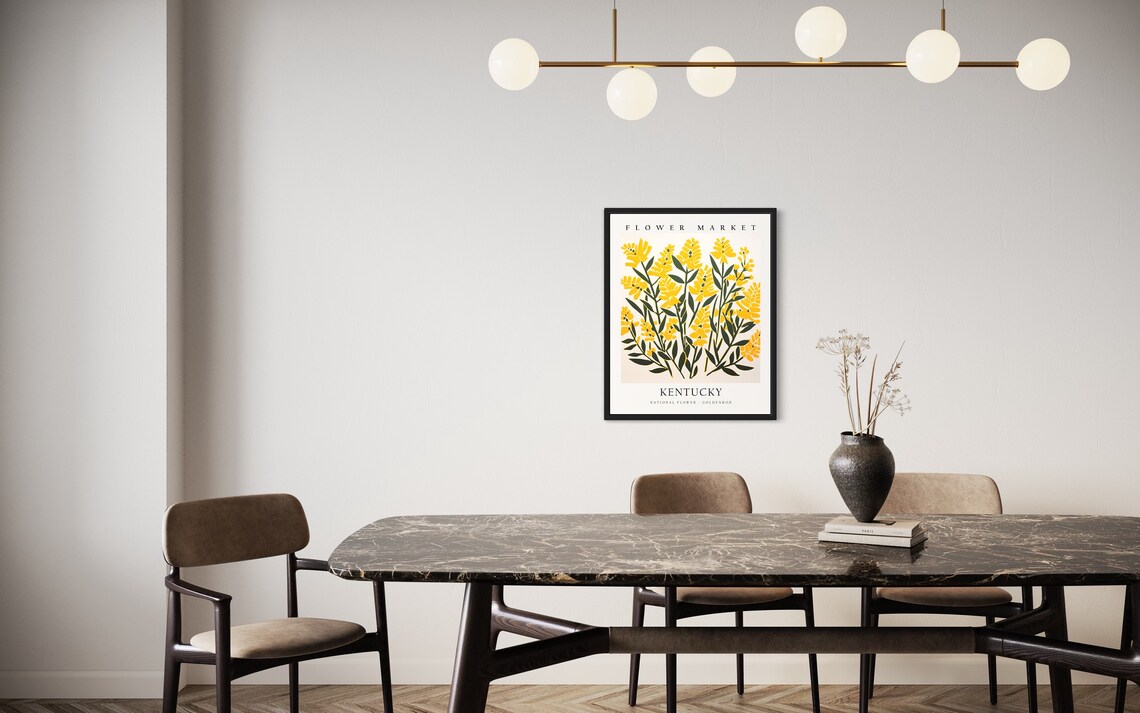 Kentucky Goldenrod Flower Market Blooming Wildflower Meadow Print - Image 2