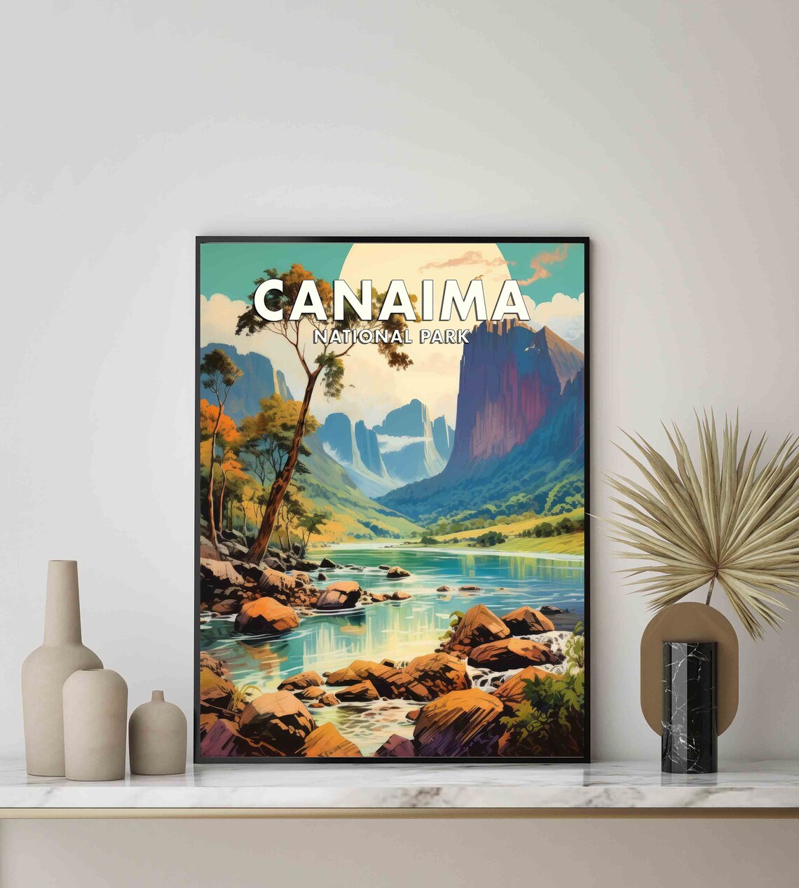 Canaima National Park Tepuis Turquoise River Vintage Travel Poster - Image 3