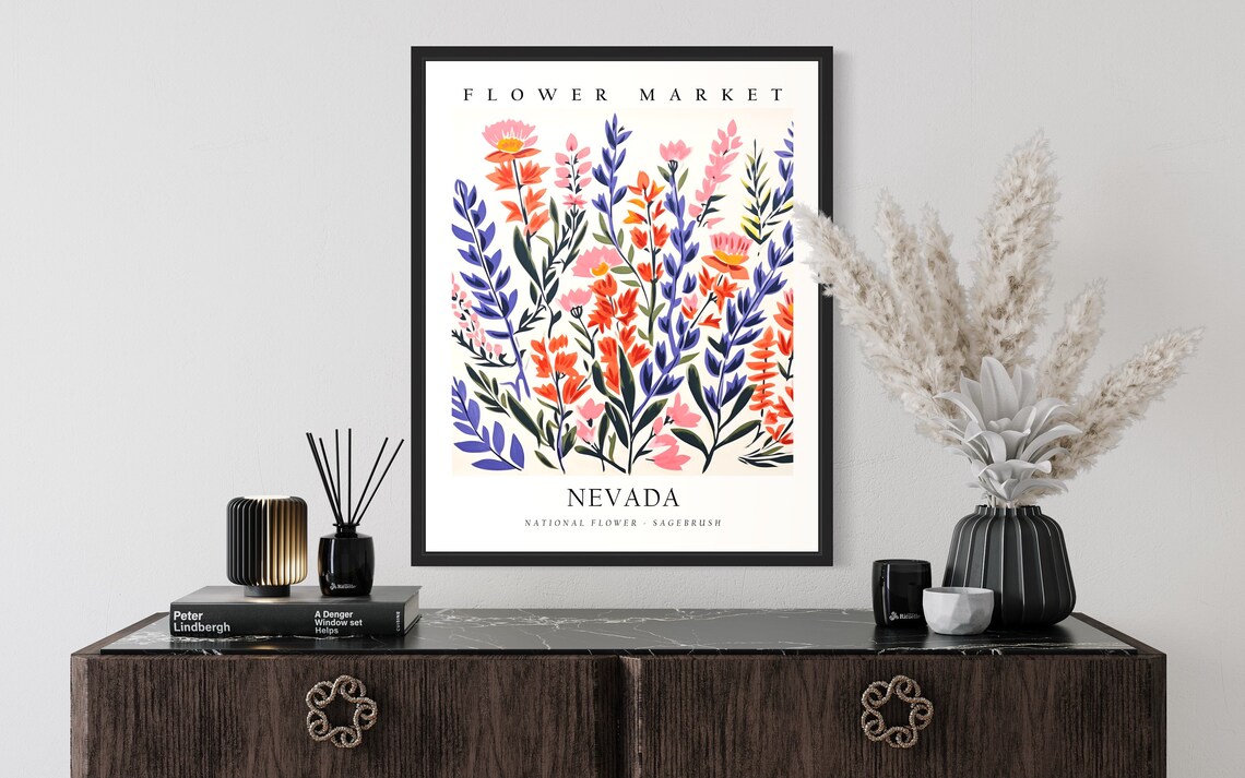 Nevada Flower Market Desert Sagebrush Bloom Botanical Art Poster - Image 2
