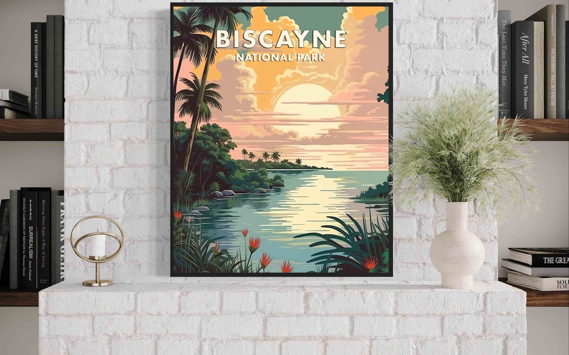 Biscayne National Park Florida Tropical Sunset Lagoon Poster - Image 2