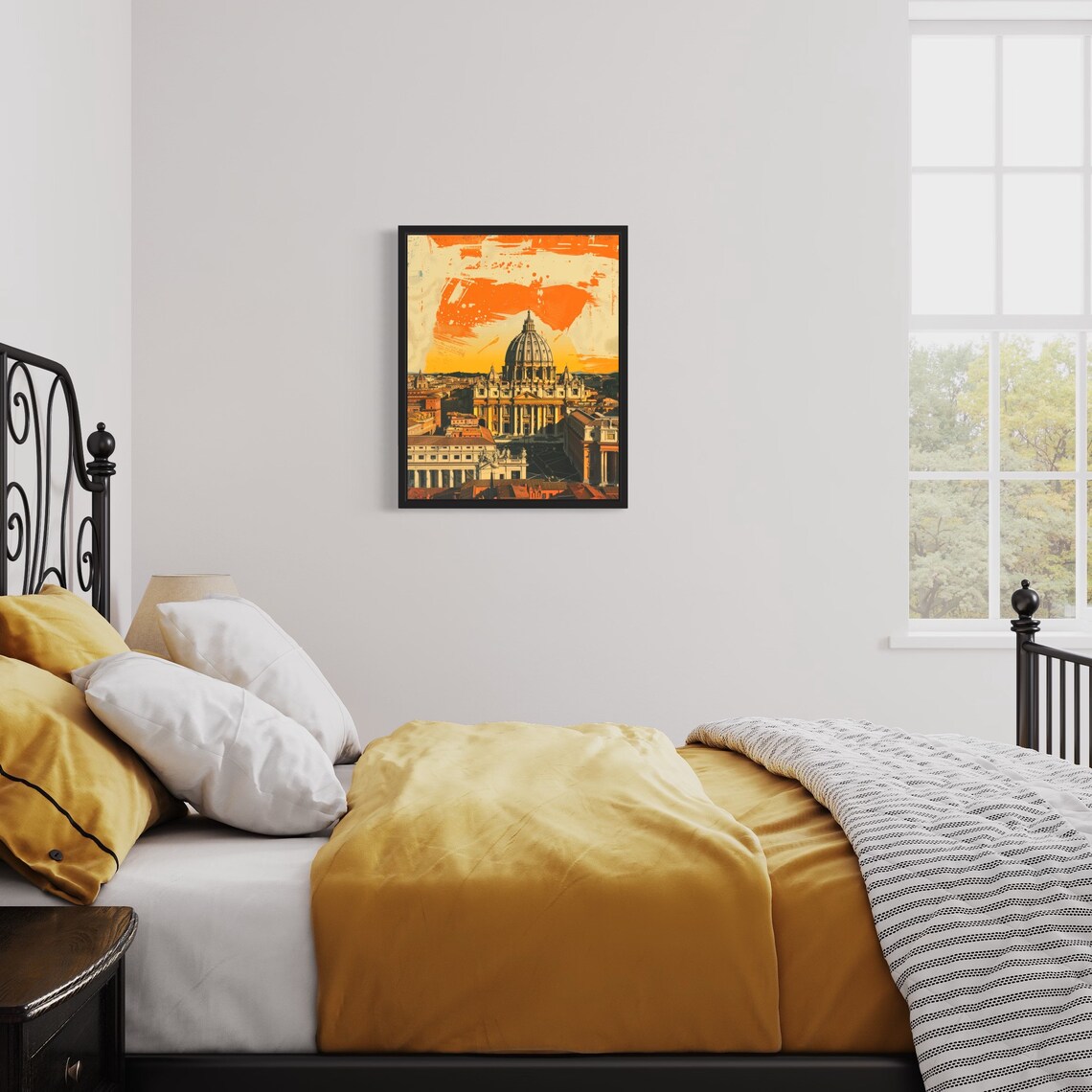 Vatican City St Peter's Basilica Poster at Golden Sunset Rome - Image 2
