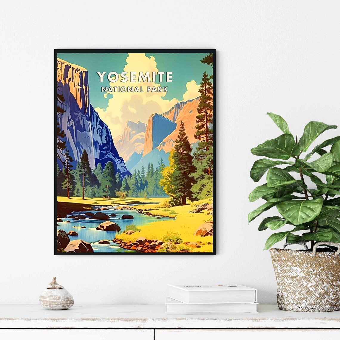Yosemite National Park Granite Valley Stream Vintage Travel Poster - Image 3
