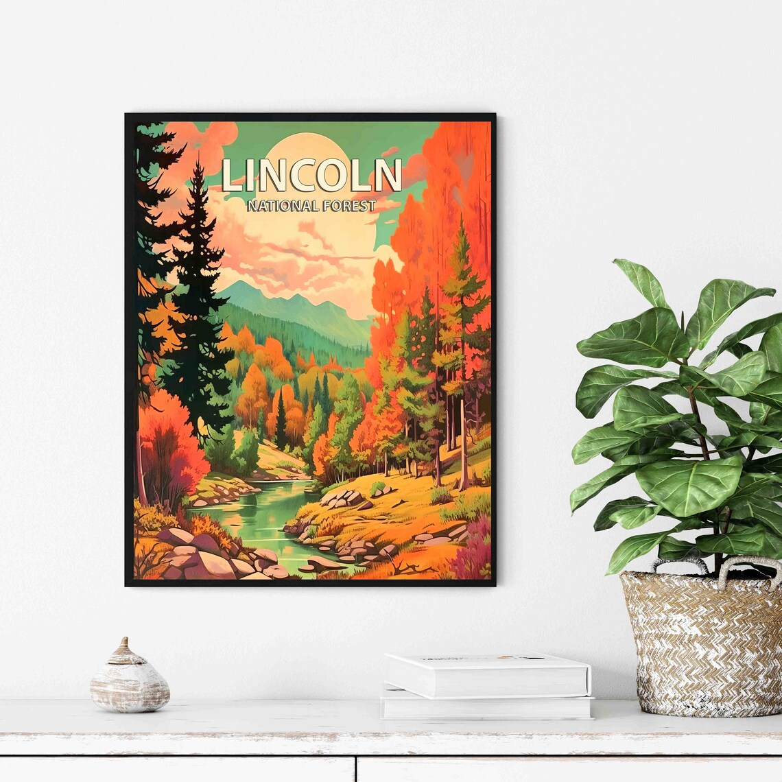 Lincoln National Forest Retro National Park Poster - Image 2