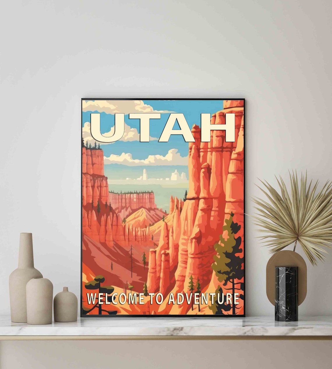 Utah Red Rock Canyon Hoodoos Amphitheater Vista Vintage Travel Poster - Image 3