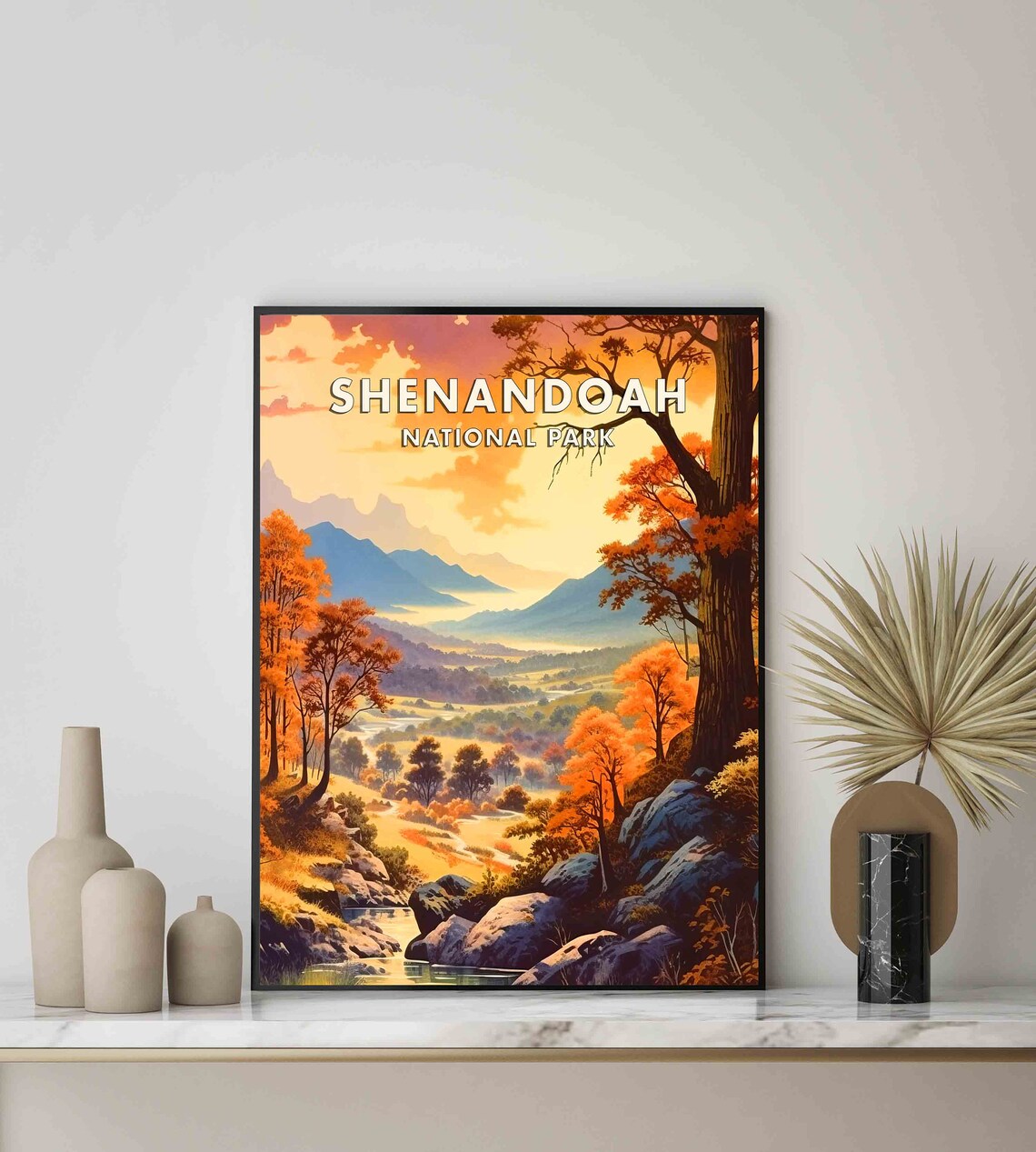 Shenandoah Autumn Valley Overlook Poster National Park Virginia Travel - Image 3