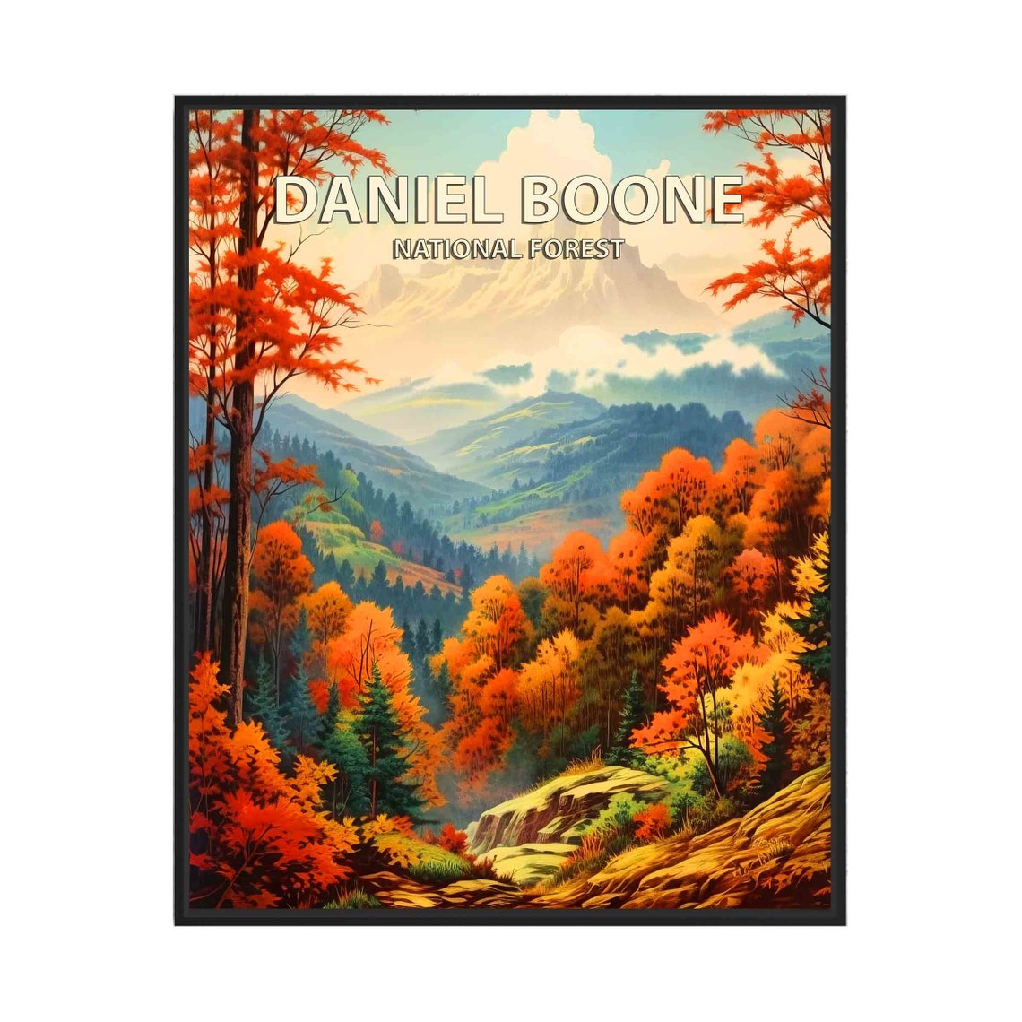 Daniel Boone National Forest Autumn Foliage Kentucky Travel Poster
