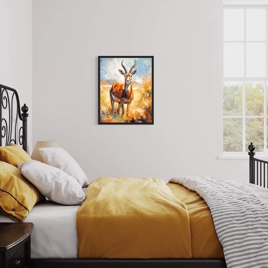 Majestic Gazelle Portrait Golden Savanna Wildlife Art Poster - Image 3