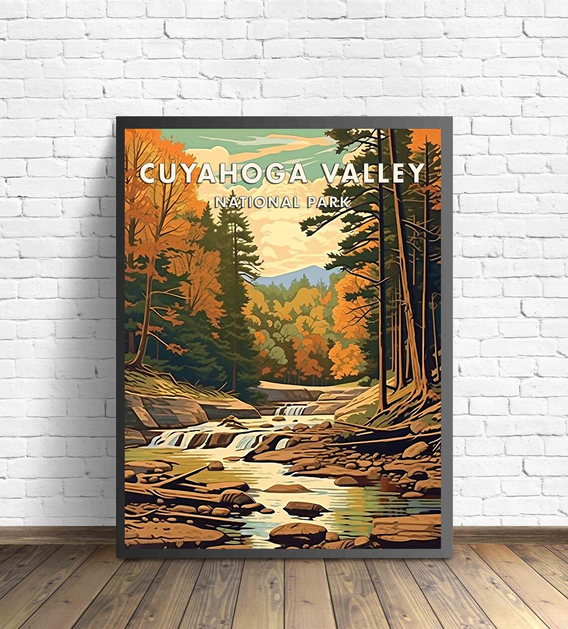 Cuyahoga Valley Autumn Waterfall Forest Ohio National Park Poster - Image 3