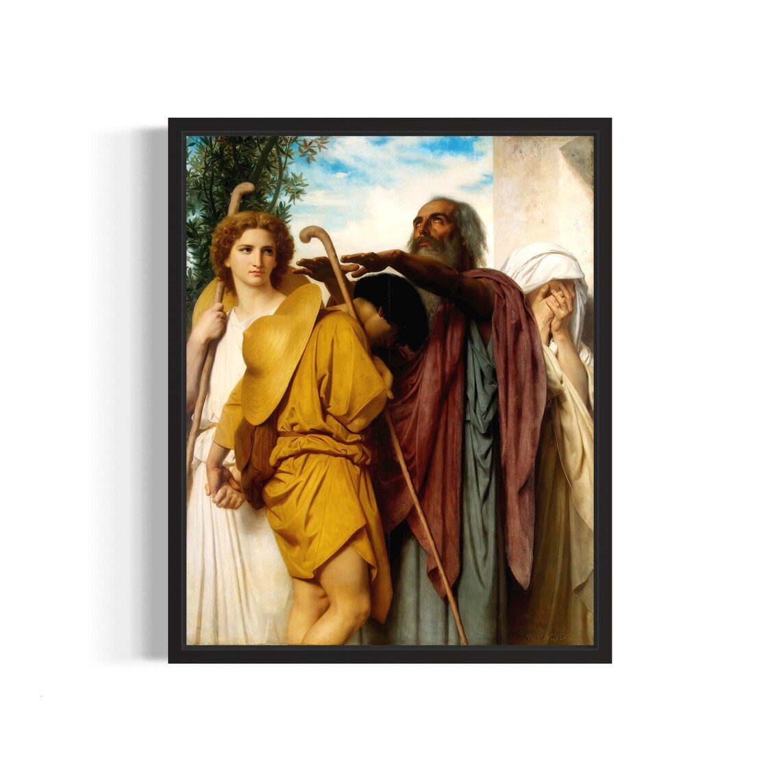 Tobias Saying Goodbye to His Father 1860 Bouguereau Art Poster
