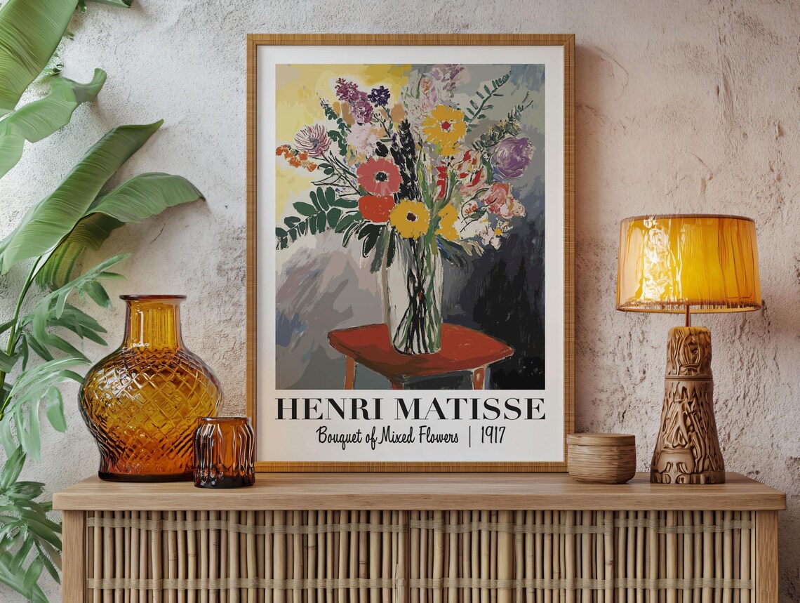 Henri Matisse Bouquet of Mixed Flowers 1917 Colorful Art Poster - Image 2