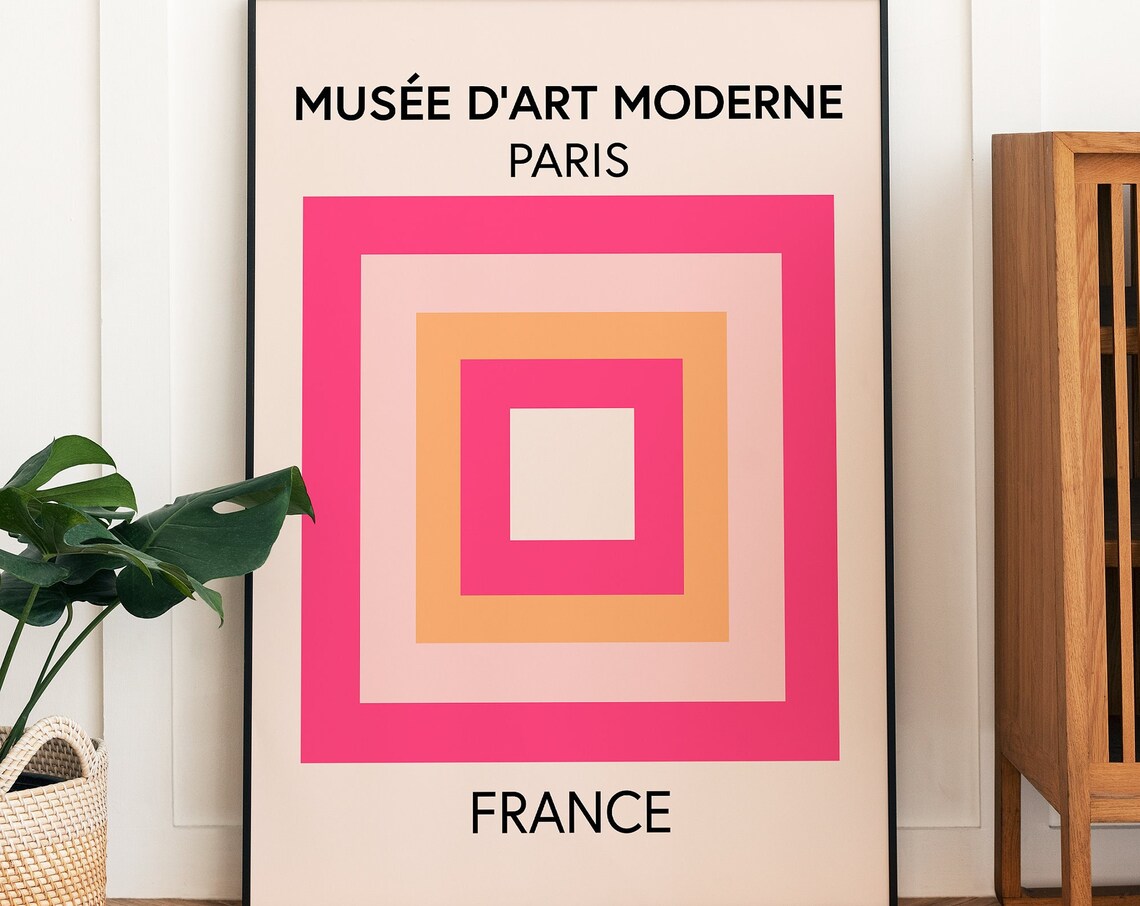 Abstract Art Minimal Geometric Print, Mid-Century Modern