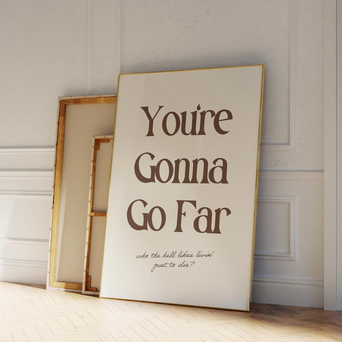 You're Gonna Go Far Inspirational Quote Retro Typography Wall Art