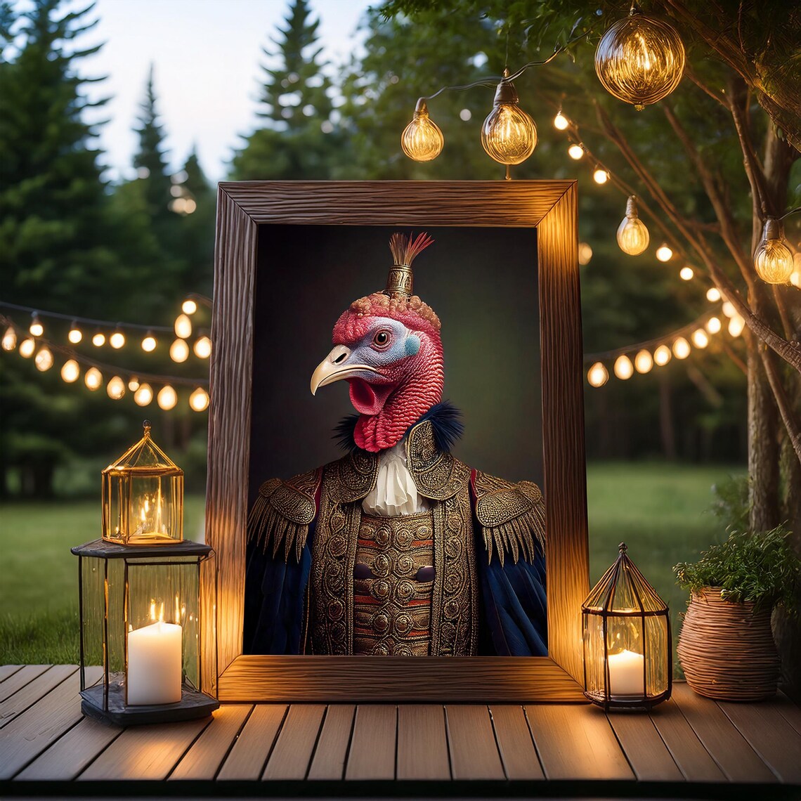 Turkey Portrait, Victorian Thanksgiving Christmas Print - Image 6