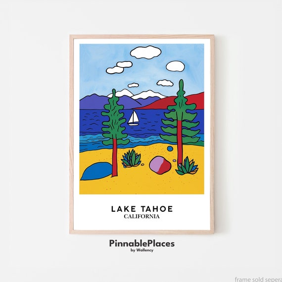 Lake Tahoe Art Print Matisse Style Landscape File