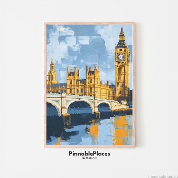 Big Ben Westminster Bridge Gouache Art Print File