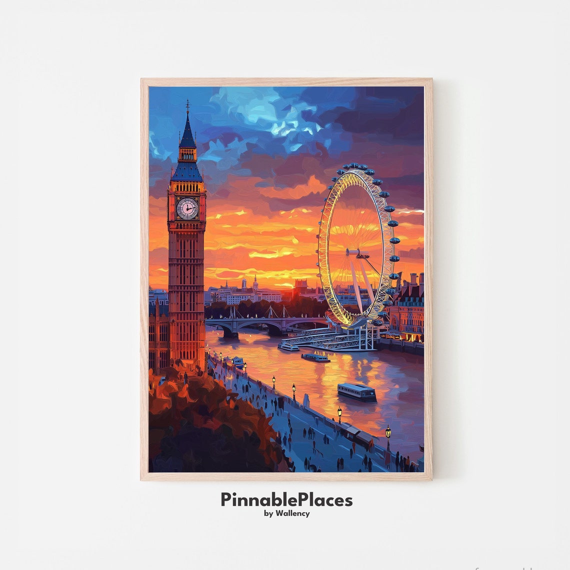 London Sunset Skyline Print Big Ben Eye File