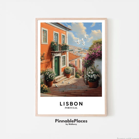 Lisbon Portugal Print Old Portuguese House Springtime Cityscape File