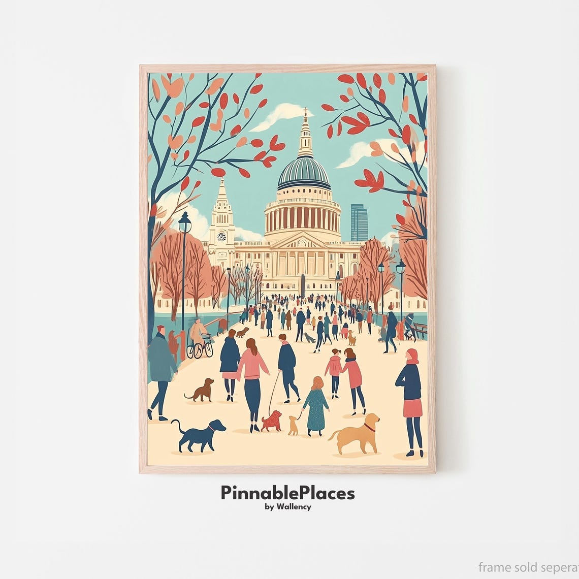 St Pauls Cathedral Print London Cityscape Storybook Style File