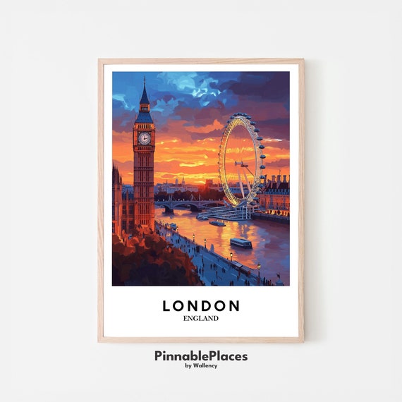 London Skyline Sunset Art Print Big Ben Eye File