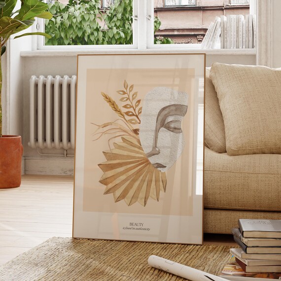 Beauty Beige Wall Art Abstract Neutral Poster Simple Bedroom Decor Scandinavian Style Print Colorful Modern
