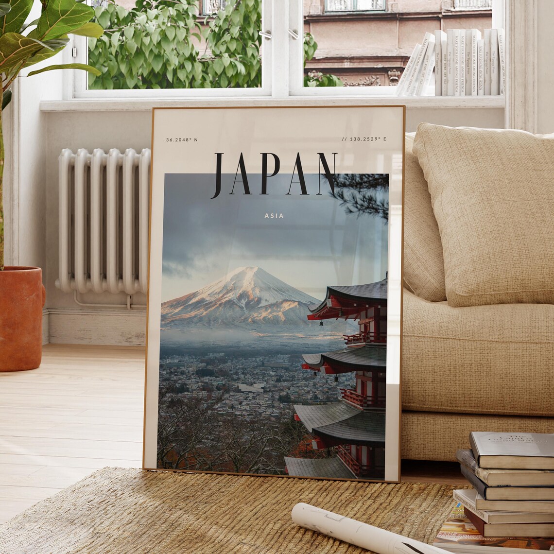 Japan Asia Modern Travel Poster, Wanderlust Decor