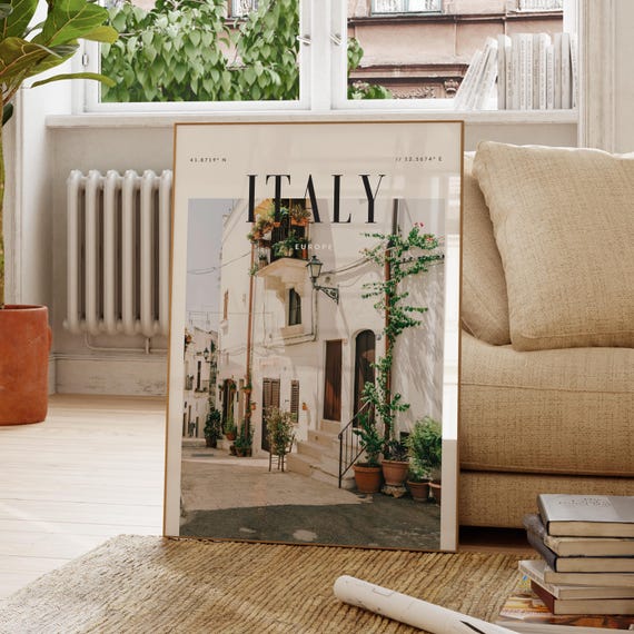Italy Europe Modern Travel Wall Art Design Color Print Wanderlust Decor Home Office Lover Gift