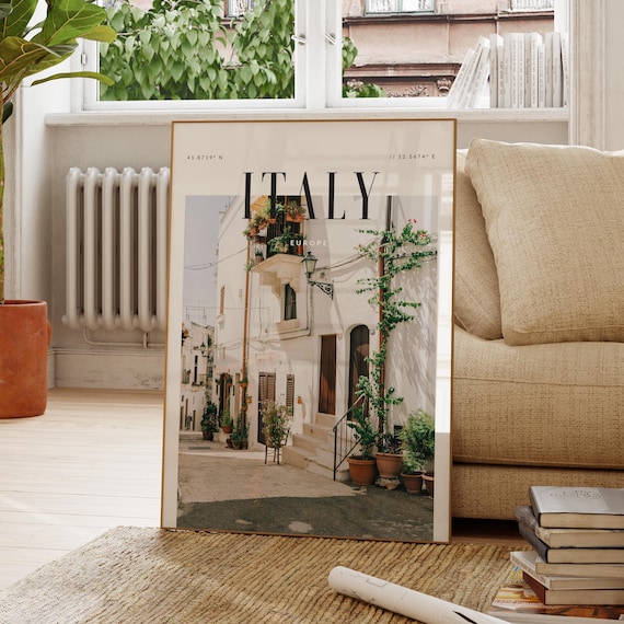 Italy Europe Whitewashed Alley Mediterranean Photo Travel Poster
