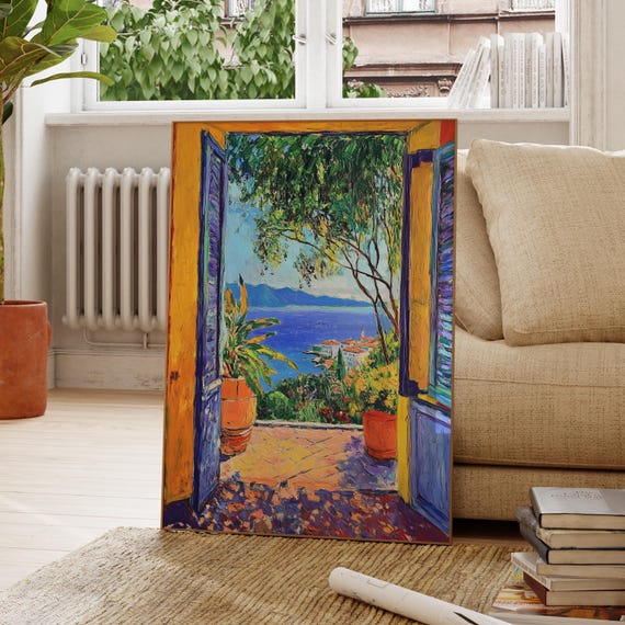 Open Window Lake Como Poster Print