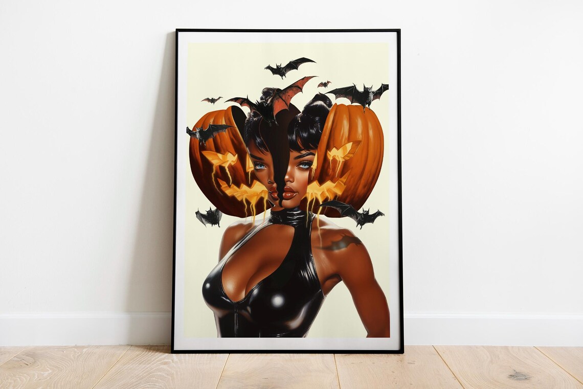 Halloween Pin Up, Retro Vintage Halloween Art Print - Image 2