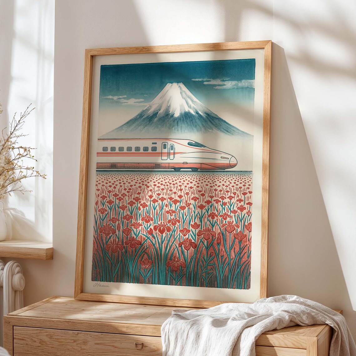 Japanese Bullet Train, Vintage Japan Travel Poster