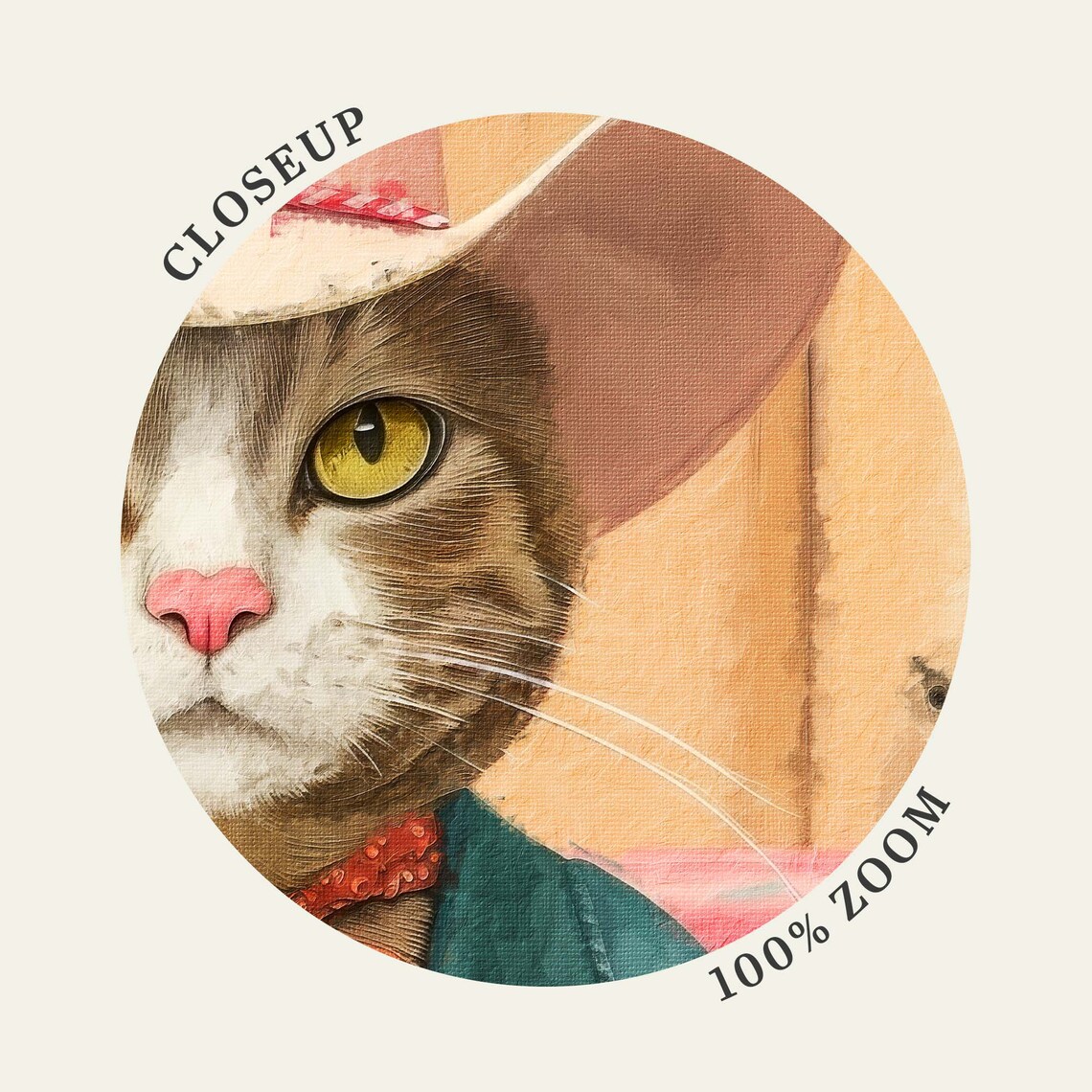 Cowboy Cat in Hat and Denim Jacket Sitting on a Pink Toilet Poster - Image 4
