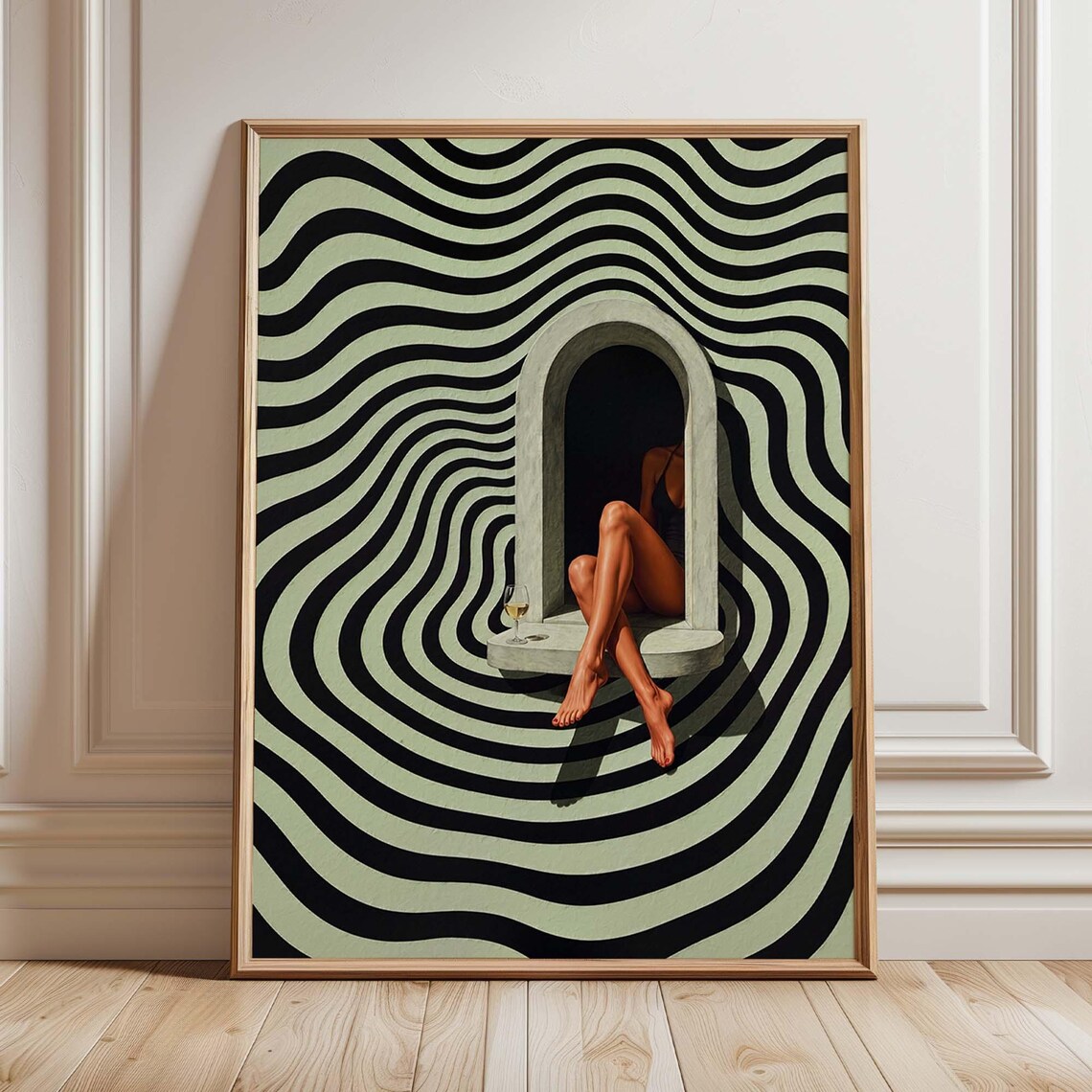 Woman Legs In Window, Minimalist Abstract Poster