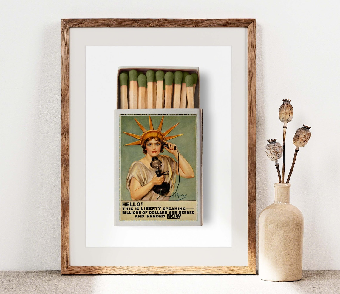 New York Matchbox Statue Of Liberty Travel Poster
