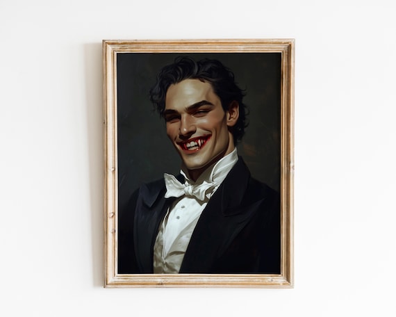 Vampire Gentleman Portrait Gothic Dark Academia Sinister Print